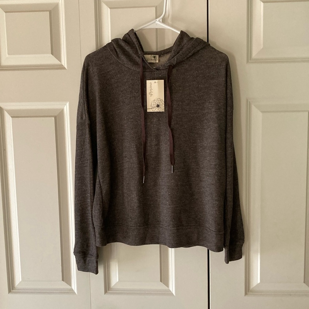 Everleigh hooded lightweight women’s sweatshirt chocolate brown medium